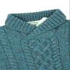 Aran Crafts Kid's Soft Shawl Neck Sweater, 100% Super Soft Merino Wool, Authentic & Traditional, Fisherman Sweater-Style Knit, Made in Ireland, SH5237-12/18-PEA Peacock view 2