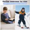 Boy's Thermal Underwear Warm Baby Long Johns Sets Toddler Winter Clothers Ski Thermal Underwears Navy Large (100) /3T view 4
