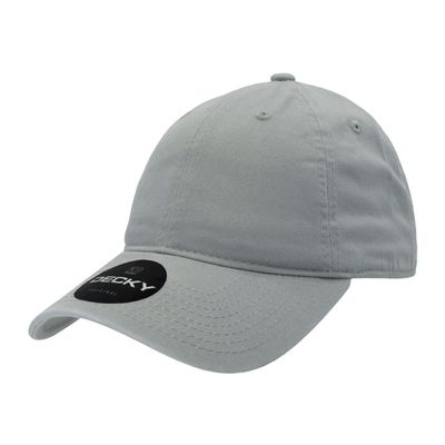 DECKY Kids Relaxed Washed Cotton Caps, Grey, ONE Size