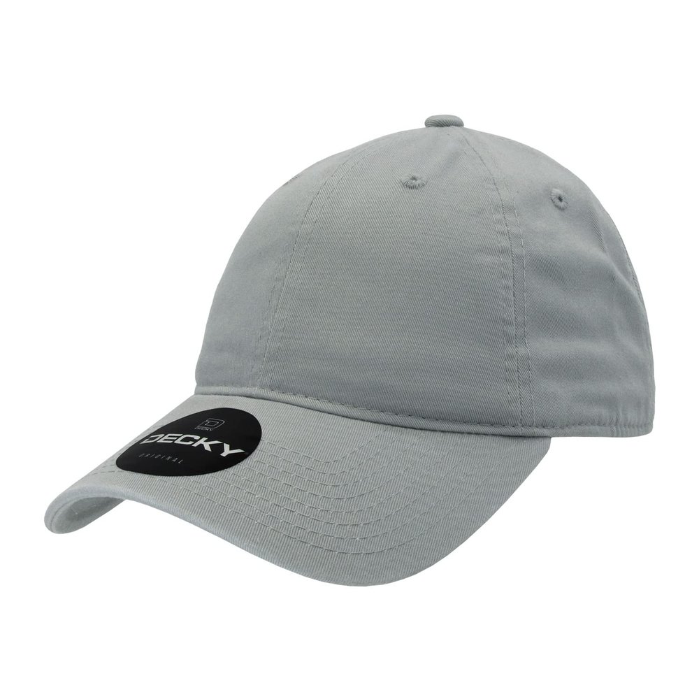 DECKY Kids Relaxed Washed Cotton Caps, Grey, ONE Size