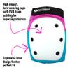 Bont Junior / Kids Skate Pads Protection Set for Inline Skate, Roller Skate, Ice Skate, Skateboard, Elbow Knee Wrist Protective Set in Black Pink and Teal (Pink/Teal, Medium) view 3