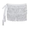 Alvivi Women's Belly Dance Hip Skirt Tassel Scarf Shiny Sparkly Sequin Wrap Rave Party Costume Silver One Size view 3