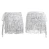 Alvivi Women's Belly Dance Hip Skirt Tassel Scarf Shiny Sparkly Sequin Wrap Rave Party Costume Silver One Size view 4