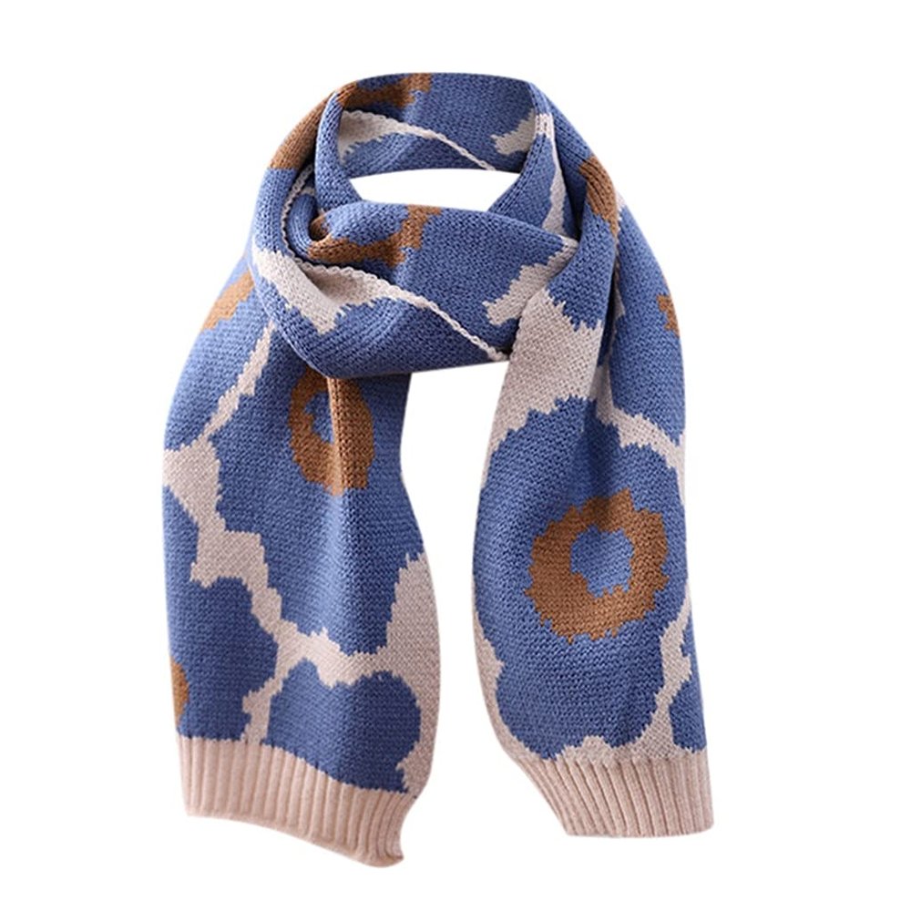 FJZAD Circle Smudge Scarf 120cm Fashion Leopard Scarf Knit Crocheted Winter Warm Children Kids Baby Fits for Various Styles of Clothin (Color : A)