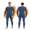 PISIQI Thermal Underwear Men Long Johns Set Ultra-Soft with Fleece Lined Base Layer Winter Skiing Warm Top & Bottom Blue view 1