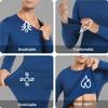 PISIQI Thermal Underwear Men Long Johns Set Ultra-Soft with Fleece Lined Base Layer Winter Skiing Warm Top & Bottom Blue view 3