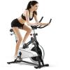 GYMAX Magnetic Stationary Bike, 30lbs Flywheel Indoor Cycling Bike with LCD Monitor & Heart Rate Sensor, Adjustable Cardio Aerobic Spinning Exercise Workout Bike for Home Gym view 1