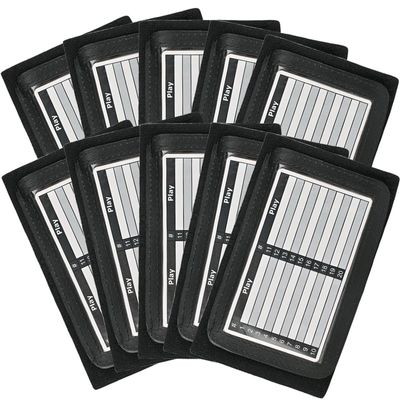 Adult Triple Playbook Wristband Quarterback Wrist(10 Pack)- Triple Windows Playbook QB Wristband - Great for Football Plays, Baseball Calls All Sports (Black)