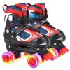 Kids Roller Skates for Girls and Boys,4 Sizes Adjustable Quad Skates with Light up Wheels, Birthday Gift for Kids Children Beginners,Red L view 1