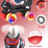 Kids Roller Skates for Girls and Boys,4 Sizes Adjustable Quad Skates with Light up Wheels, Birthday Gift for Kids Children Beginners,Red M view 3