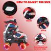 Kids Roller Skates for Girls and Boys,4 Sizes Adjustable Quad Skates with Light up Wheels, Birthday Gift for Kids Children Beginners,Red M view 4