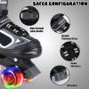 Kids Roller Skates for Girls and Boys,4 Sizes Adjustable Quad Skates with Light up Wheels, Birthday Gift for Kids Children Beginners,Black S view 3