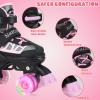 Kids Roller Skates for Girls and Boys,4 Sizes Adjustable Quad Skates with Light up Wheels, Birthday Gift for Kids Children Beginners,Patines para Nias Nios view 2