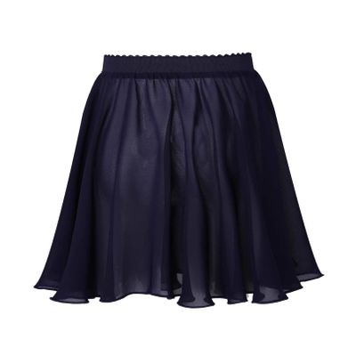 FEESHOW Girls Chiffon Ballet Mini Wrap Solid Color Skirt Classic Basic Workout Gymnastic Training Ballerina Dancewear Navy Blue 12-15 Years