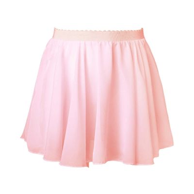 FEESHOW Girls Chiffon Ballet Mini Wrap Solid Color Skirt Classic Basic Workout Gymnastic Training Ballerina Dancewear Light Pink 12-15 Years