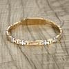 LinnaLove 7 1/2 in Gold Lady Medical Alert id Bracelets-Stainless Steel Medical Bracelets for Women DNR do not resuscitate Bracelets view 3