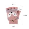 PURFUN Kids Short Knitted Half Finger Gloves with Flip Top, Winter Warm Writing Cycling Travel Camping Mitts Full-Finger Gloves for 3-8 Yrs, Girls Boys Christmas Halloween Mittens view 4