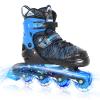 Nattork Adjustable Inline Skates for Youth Big Boys - with Light up Wheels - Blue Blade Roller Skating for Beginners Size 5 6 7 8 Ages 11 12 13 14 15 view 1