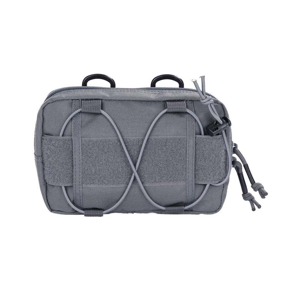 EXCELLENT ELITE SPANKER Tactical Molle Admin Pouch Compact Utility EDC Tool Bag with Shoulder Strap Nylon Belt Waist Bag for Tactical Accessories (Gry)