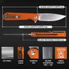 Firebird GANZO FH41S-OR Pocket Folding Knife D2 Steel Blade G10 Anti-Slip Handle with Clip Fishing Hunting Camping Outdoor Flipper EDC Pocket Knife Best Gift for Men and Women (Orange) view 2