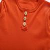 Freebily Little Kids Thermal Underwear Outfits Solid Cotton Soft Lined Long Sleeve Top Bottoms Homewear Orange 2 Years view 2