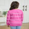 Ebifin Girls Long Sleeve Shirts Kids Casual Crewneck Tunic Tops Button Striped Tee Blouses Size 4-15 view 3