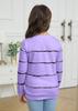 Ebifin Girls Long Sleeve Shirts Kids Casual Crewneck Tunic Tops Button Striped Tee Blouses Size 4-15 view 3