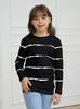 Ebifin Girls Long Sleeve Shirts Kids Casual Crewneck Tunic Tops Button Striped Tee Blouses Size 4-15 view 2