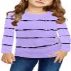 Ebifin Girls Long Sleeve Shirts Kids Casual Crewneck Tunic Tops Button Striped Tee Blouses Size 4-15 view 1