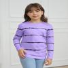Ebifin Girls Long Sleeve Shirts Kids Casual Crewneck Tunic Tops Button Striped Tee Blouses Size 4-15 view 2