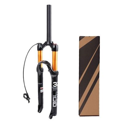 LvTu Magnesium Alloy Suspension Fork 26/27.5/29 Inch, Tapered Steerer and Straight Steerer Front Fork (Color : Straight Remote Lockout, Size : 27.5")