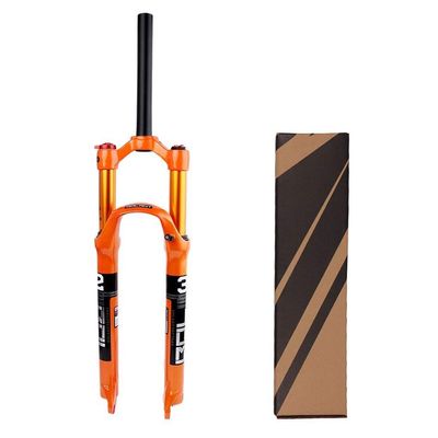 LvTu Mountain Bike Suspension Front Air Fork 26 27.5 29 Inch Magnesium Alloy, 120mm Travel Shock Absorber Orange FKA019 (Color : Straight Manual Lockout, Size : 26 inch)
