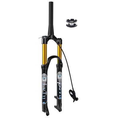 LvTu Air Fork 26/27.5/29 Mountain Bike Suspension Fork Travel 100mm, Front Fork, 1-1/8 Straight/Tapered Tube QR 9mm Manual/Remote Lockout (Color : Tapered-Remote Lock, Size : 27.5inch)