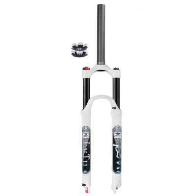 LvTu Suspension Fork Forks 26 27.5 29 Inch Travel 120mm, Rebound Adjust 1-1/8 Air Mountain Bike Front Forks Disc Brake (Color : Straight-Manual Lock, Size : 29inch)