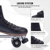 PAPAISON Roller Skates for Women and Girls, Deluxe 2 Layer Microfiber Leather Double Row-Classic Roller Skates for Men, Professional Outdoor Indoor Quad-Skates for Kids & Adults view 4