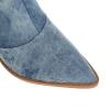 Womens Denim Knee High Boots - Fashion Casual Pointed Toe Chunky Heel Slip on High Boots Fall Solid Comfortable Ladies Square High Heel Shoes view 4