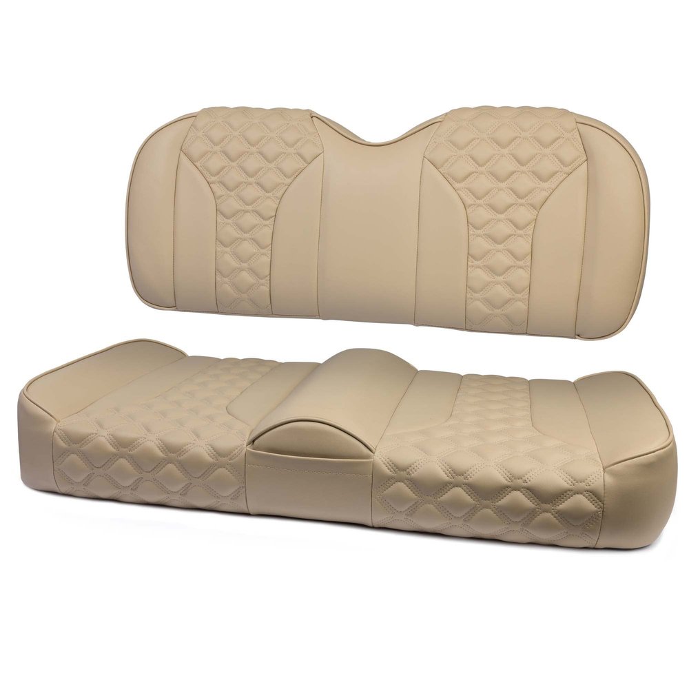 MODZ FS2 Custom Golf Cart Front Seat for Club Car Precedent/Onward/Tempo - [2004-Up] - Khaki Base - X-Diamond Pattern