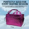 Kami-So Ice Skate Bag Tote | Ice Tote Organizer with Structured Build and Open Compartments | Ideal for Rink Storage, Water Bottle, and Gear | Skate Bag for Women | Metal Fuchsia view 4
