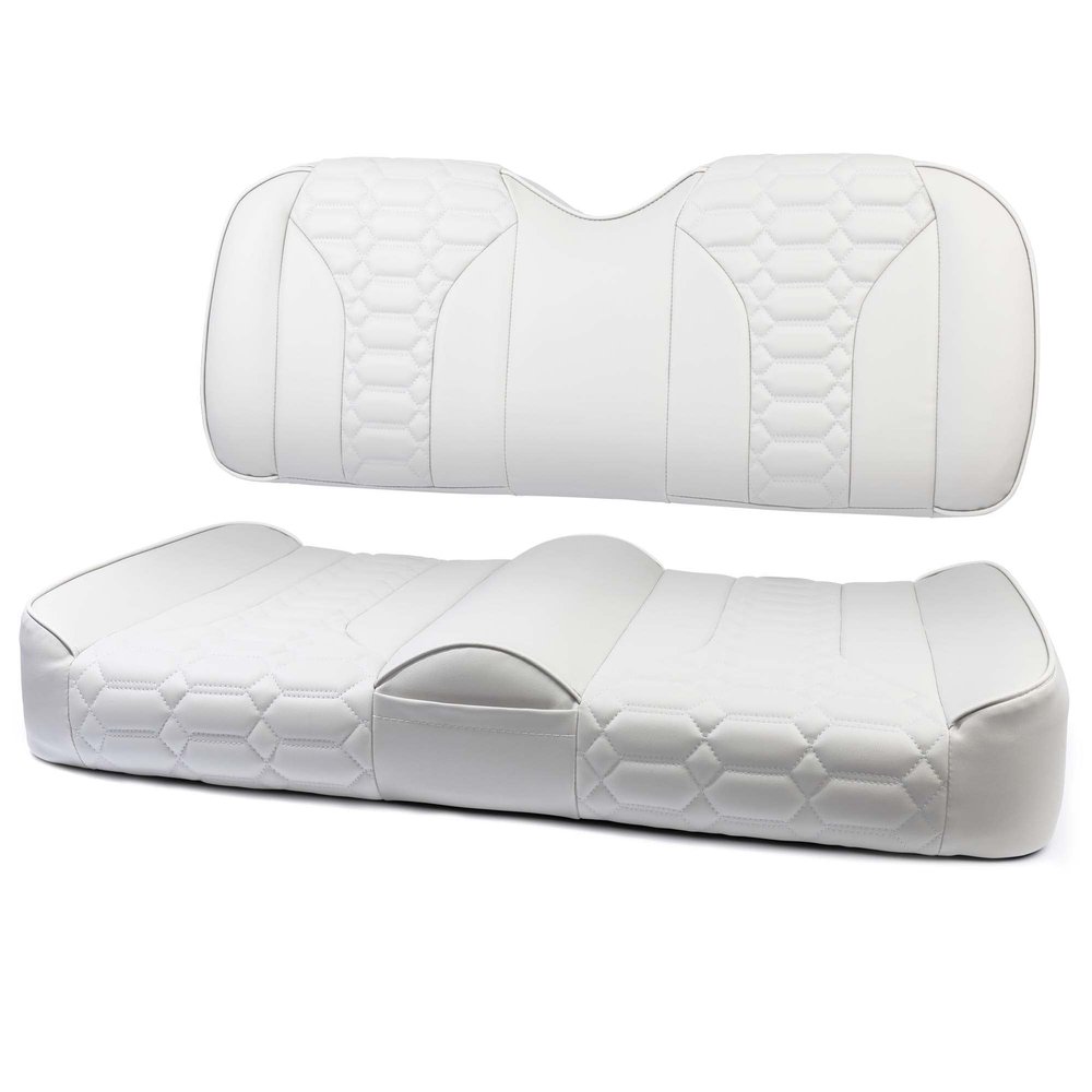 MODZ FS2 Custom Golf Cart Front Seat for Club Car Precedent/Onward/Tempo - [2004-Up] - White Base - Cobra Pattern