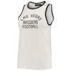 Junk Food Women's White/Black Las Vegas Raiders Throwback Pop Binding Scoop Neck Tank Top view 2