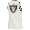 Junk Food Women's White/Black Las Vegas Raiders Throwback Pop Binding Scoop Neck Tank Top view 3