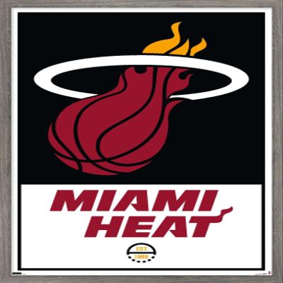 Trends International NBA Miami Heat - Logo 21 Wall Poster, 14.725" x 22.375", Barnwood Framed Version
