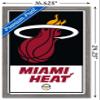 Trends International NBA Miami Heat - Logo 21 Wall Poster, 14.725" x 22.375", Barnwood Framed Version view 3