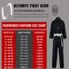 Ultimate - Taekwondo Gi Uniform - Kids Adults Unisex White Belt Included (White & Black, 000) view 2