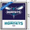 Trends International NBA Charlotte Hornets - Logo 21 Wall Poster, 22.375" x 34", Barnwood Framed Version view 3