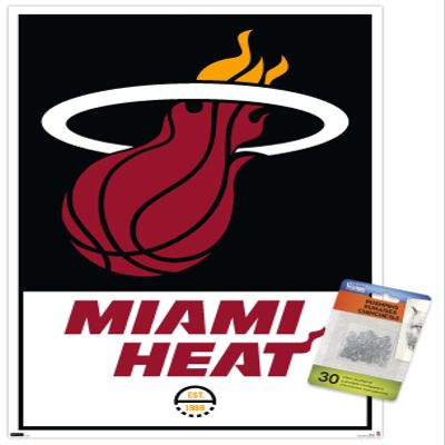 NBA Miami Heat - Logo 21 Wall Poster with Push Pins