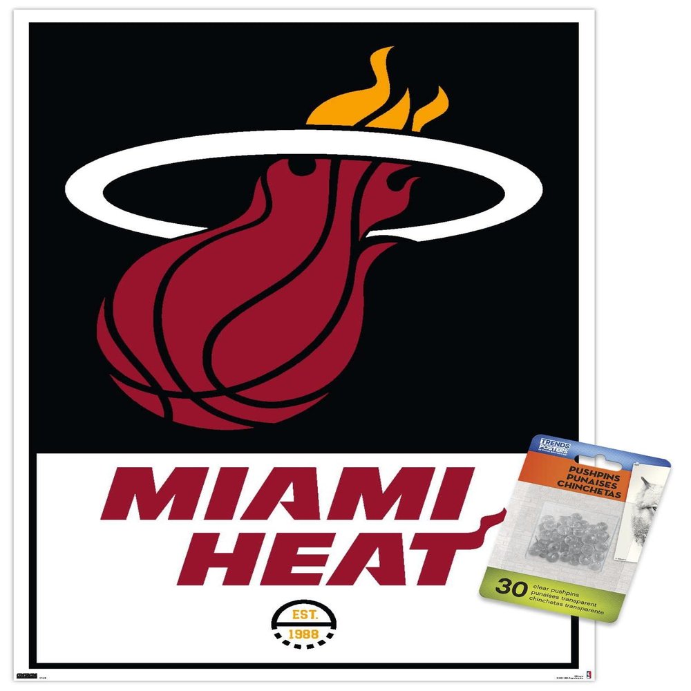 NBA Miami Heat - Logo 21 Wall Poster with Push Pins