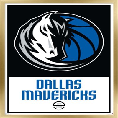 Trends International NBA Dallas Mavericks - Logo 21 Wall Poster, 22.375" x 34", Gold Framed Version
