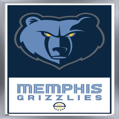 Trends International NBA Memphis Grizzlies - Logo 21 Wall Poster, 14.725" x 22.375", Silver Framed Version