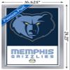 Trends International NBA Memphis Grizzlies - Logo 21 Wall Poster, 14.725" x 22.375", Silver Framed Version view 3